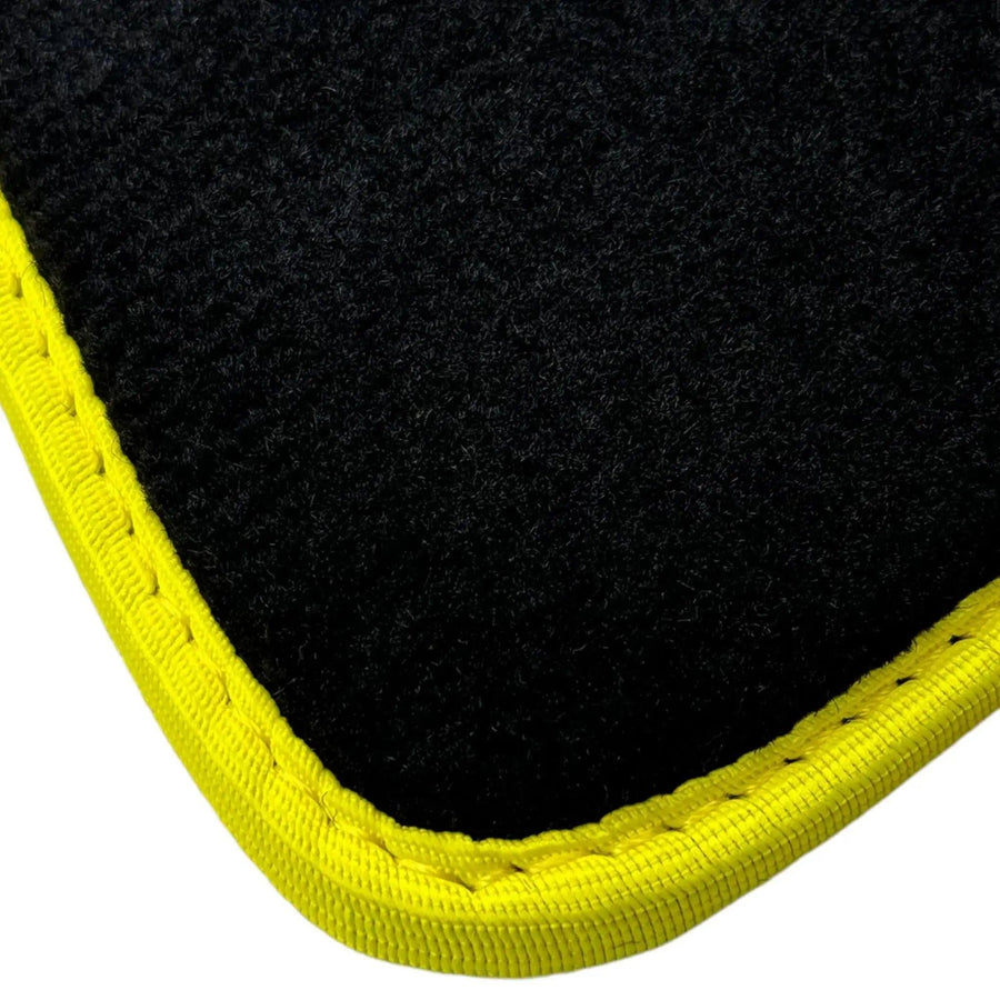 Black Floor Mats For BMW M4 Series F82 | Fighter Jet Edition | Yellow Trim AutoWin Brand - AutoWin