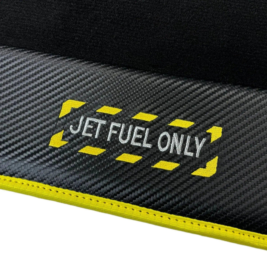 Black Floor Mats For BMW M4 Series F82 | Fighter Jet Edition | Yellow Trim AutoWin Brand - AutoWin