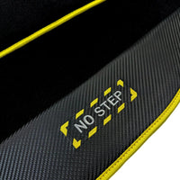 Black Floor Mats For BMW M4 Series F82 | Fighter Jet Edition | Yellow Trim AutoWin Brand - AutoWin