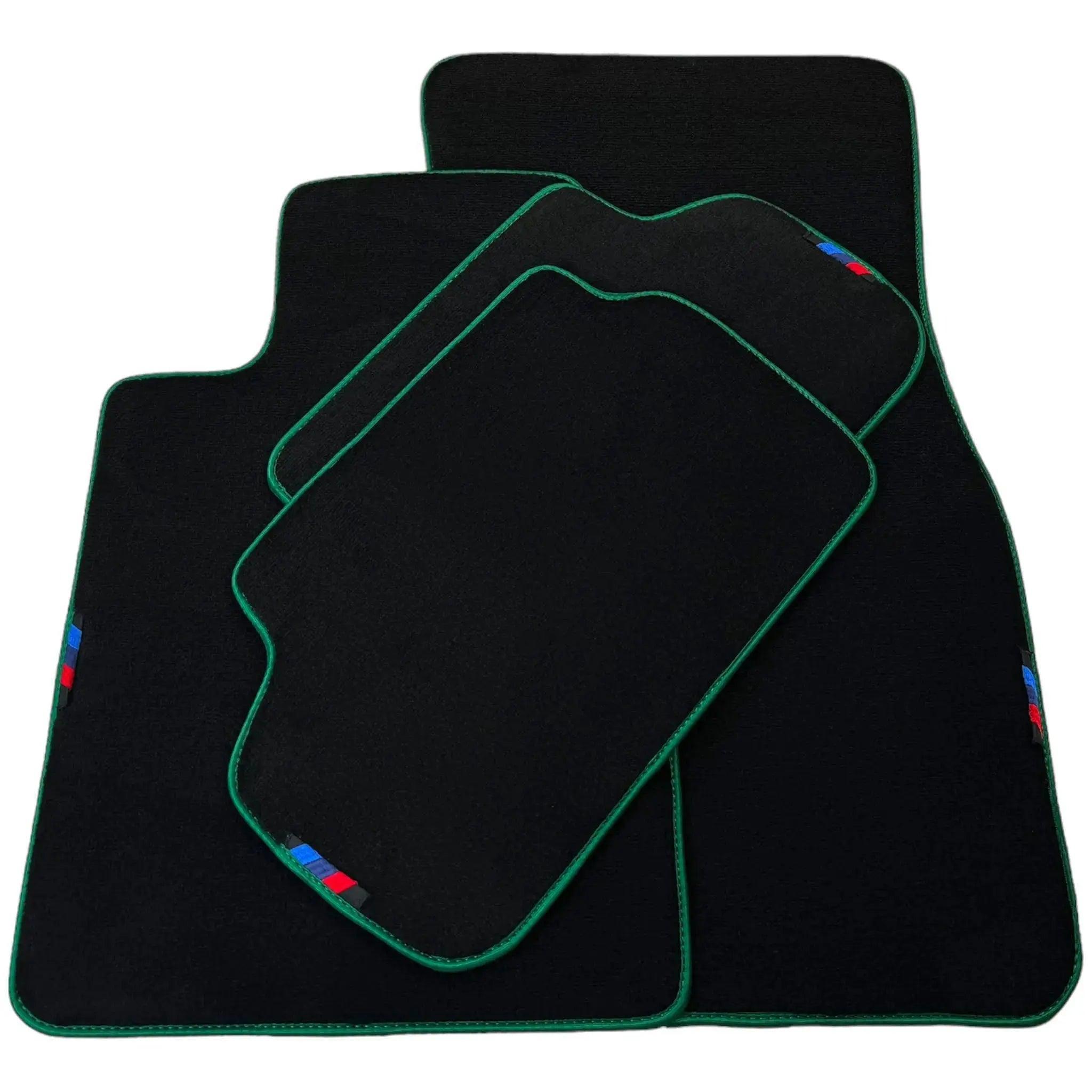 Black Floor Mats For BMW M8 Series Convertible F91 | Green Trim AutoWin Brand - AutoWin