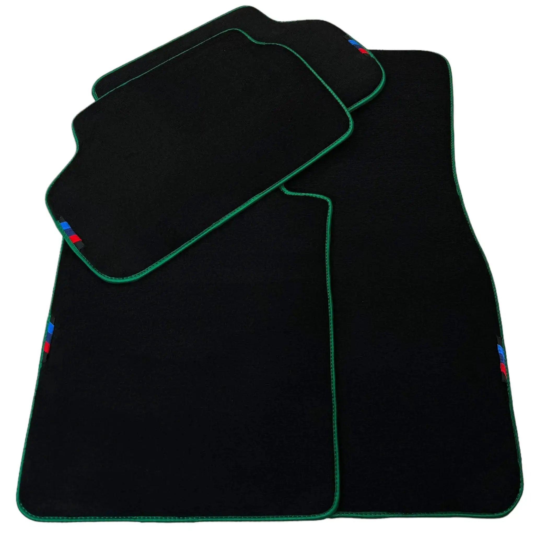 Black Floor Mats For BMW M8 Series Convertible F91 | Green Trim AutoWin Brand - AutoWin