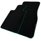 Black Floor Mats For BMW M8 Series Convertible F91 | Green Trim AutoWin Brand - AutoWin