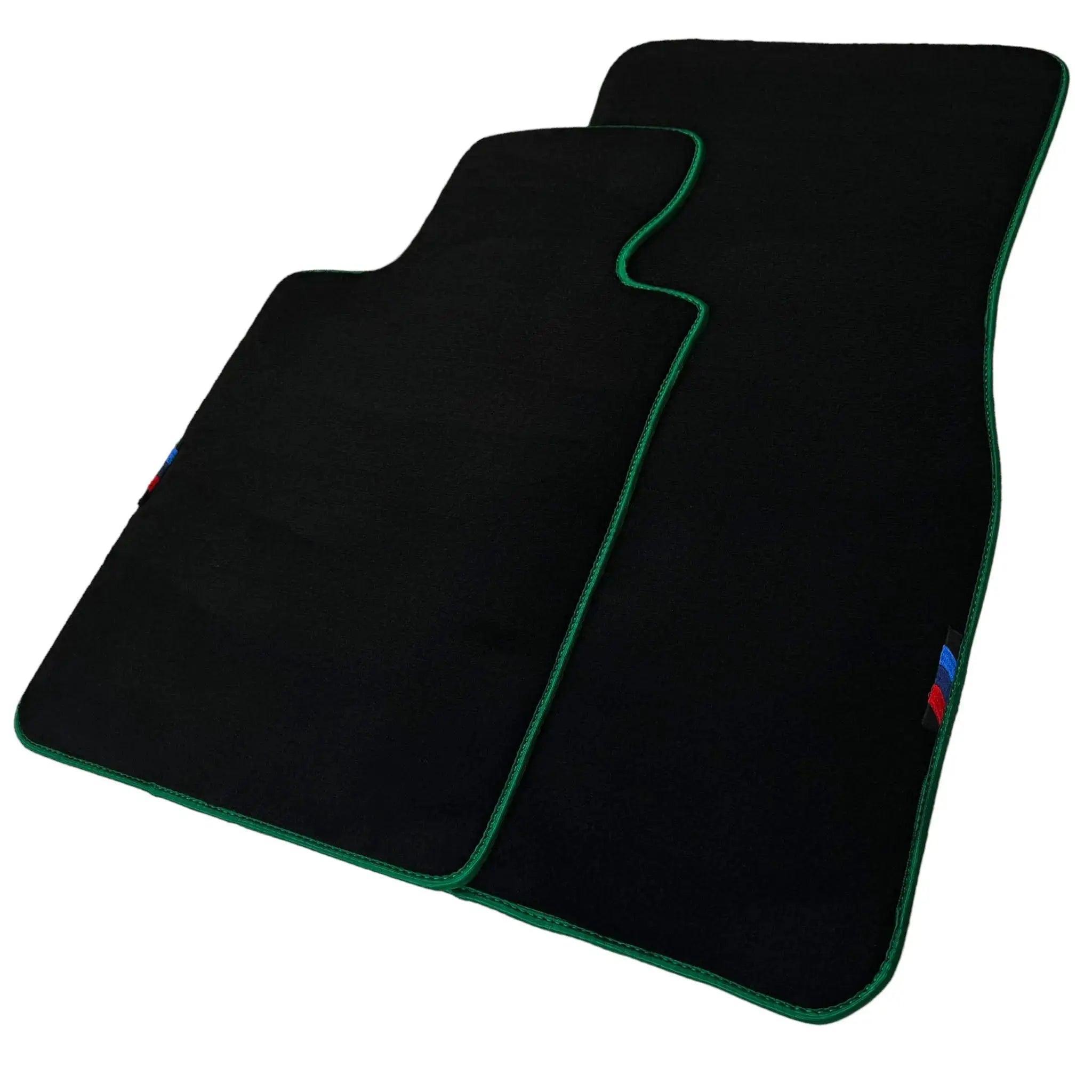 Black Floor Mats For BMW M8 Series Convertible F91 | Green Trim AutoWin Brand - AutoWin
