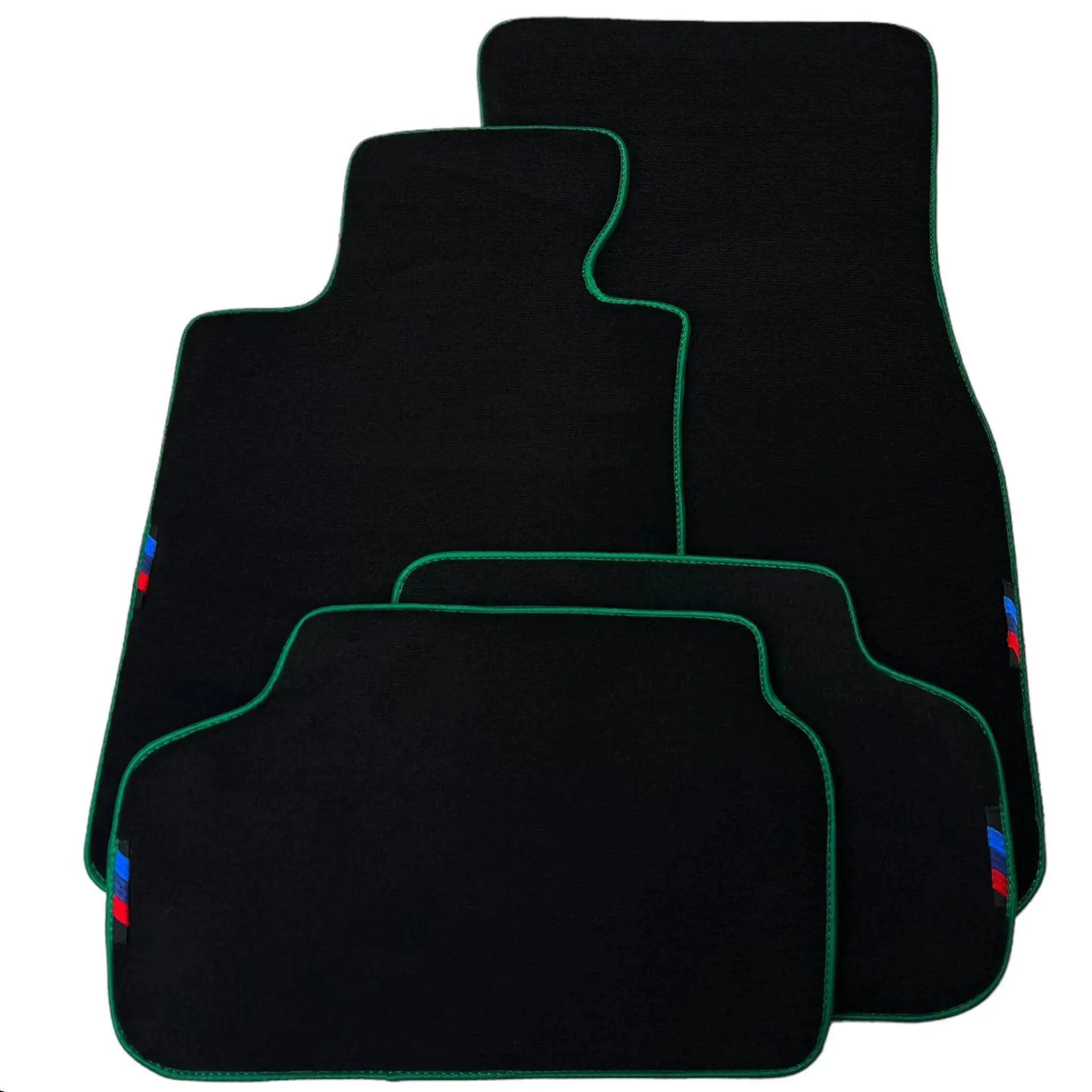 Black Floor Mats For BMW M8 Series Convertible F91 | Green Trim AutoWin Brand - AutoWin