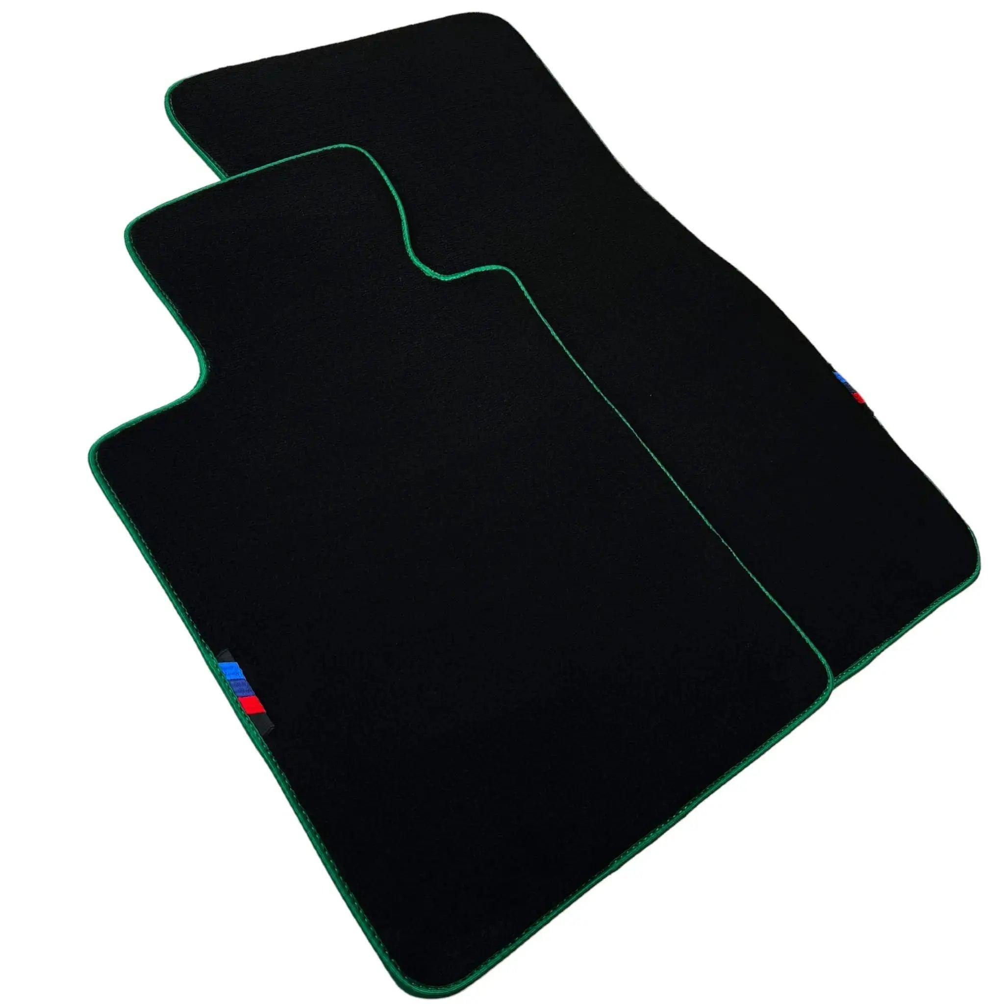 Black Floor Mats For BMW M8 Series Convertible F91 | Green Trim AutoWin Brand - AutoWin