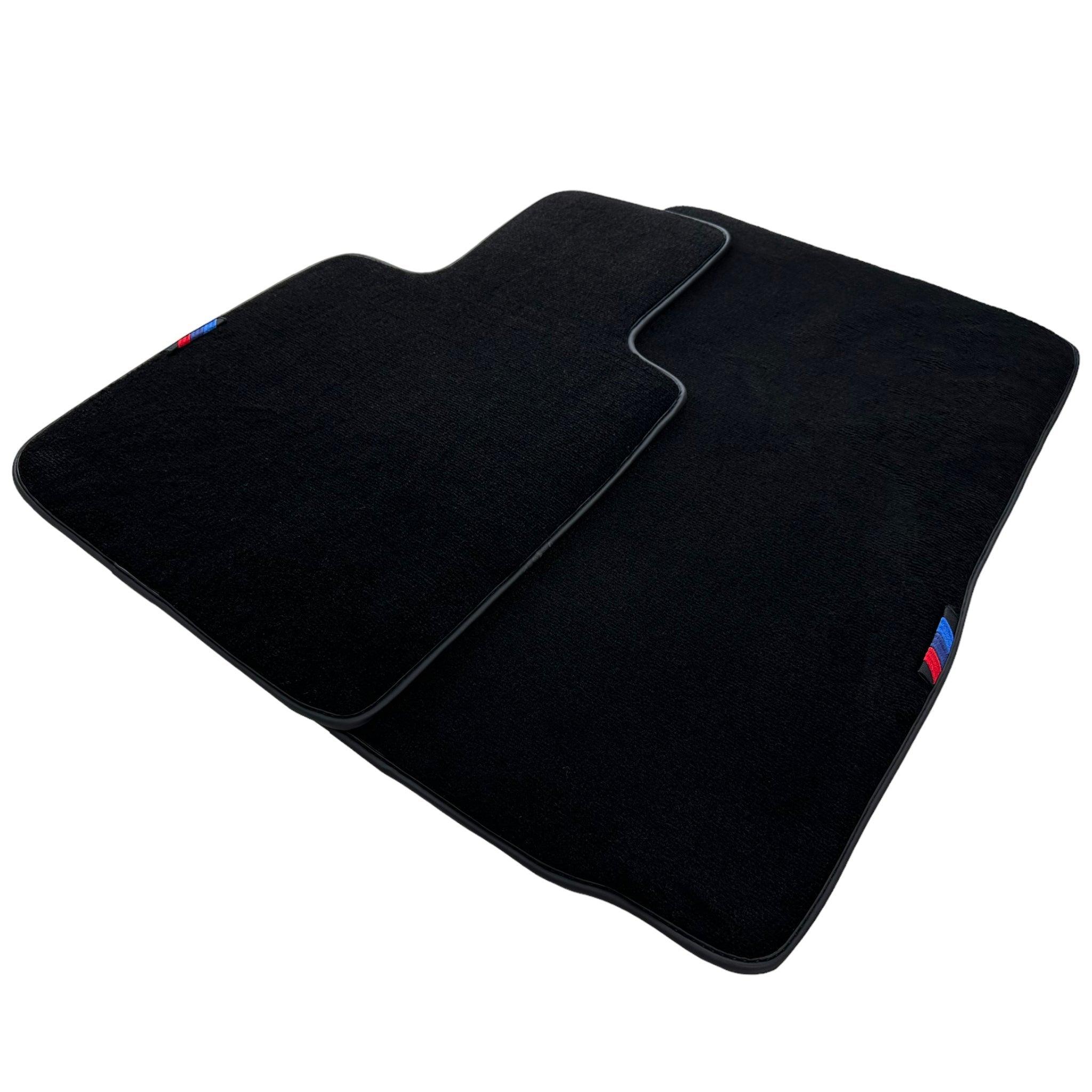 Black Floor Mats For BMW Z4 Series E86 Coupe (2003-2008) With 3 Color Stripes Tailored Set Perfect Fit - AutoWin