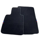 Black Floor Mats For BMW Z4 Series E89 With 3 Color Stripes Tailored Set Perfect Fit - AutoWin