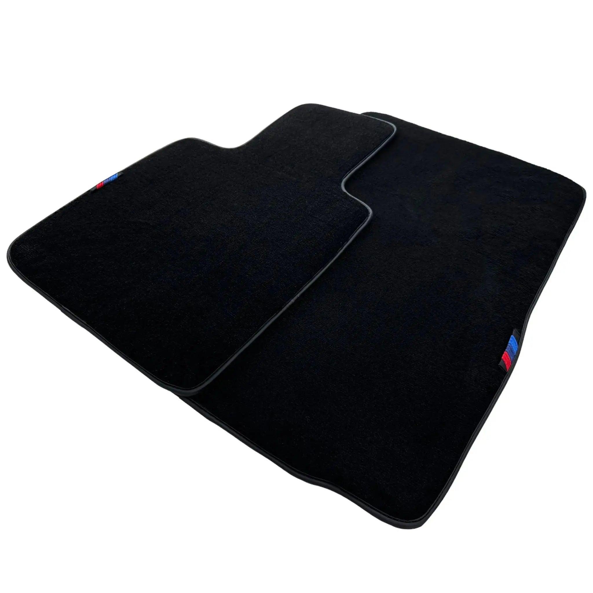 Black Floor Mats For BMW Z4 Series E89 With 3 Color Stripes Tailored Set Perfect Fit - AutoWin