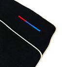 Black Floor Mats For BMW Z4 Series E89 With Color Stripes and Beige Trim Tailored Set Perfect Fit - AutoWin
