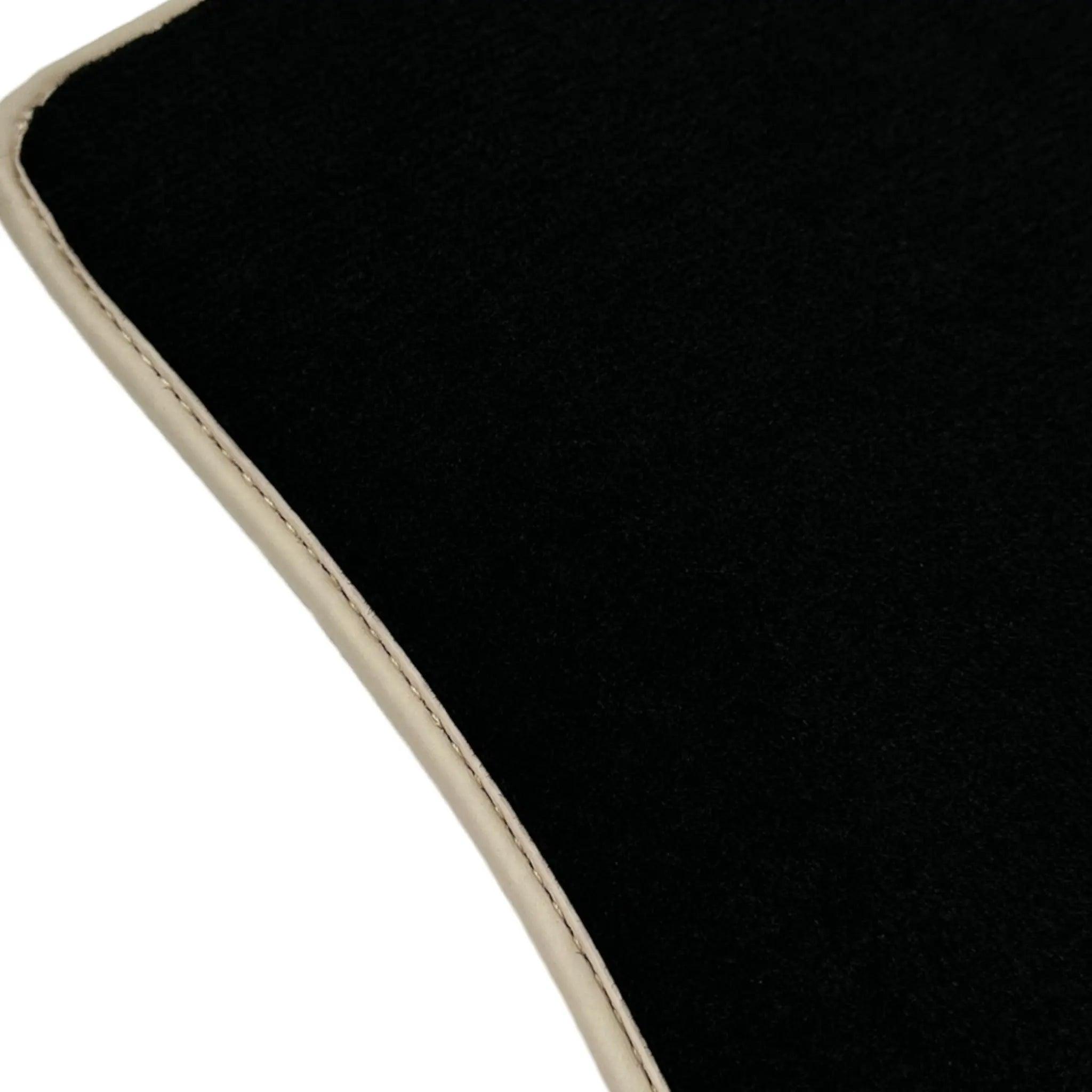 Black Floor Mats For Chevrolet Corvette C6 (2005-2013) with Beige Trim - AutoWin