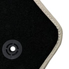 Black Floor Mats For Chevrolet Corvette C7 Targa Top (2014-2019) with Beige Trim - AutoWin