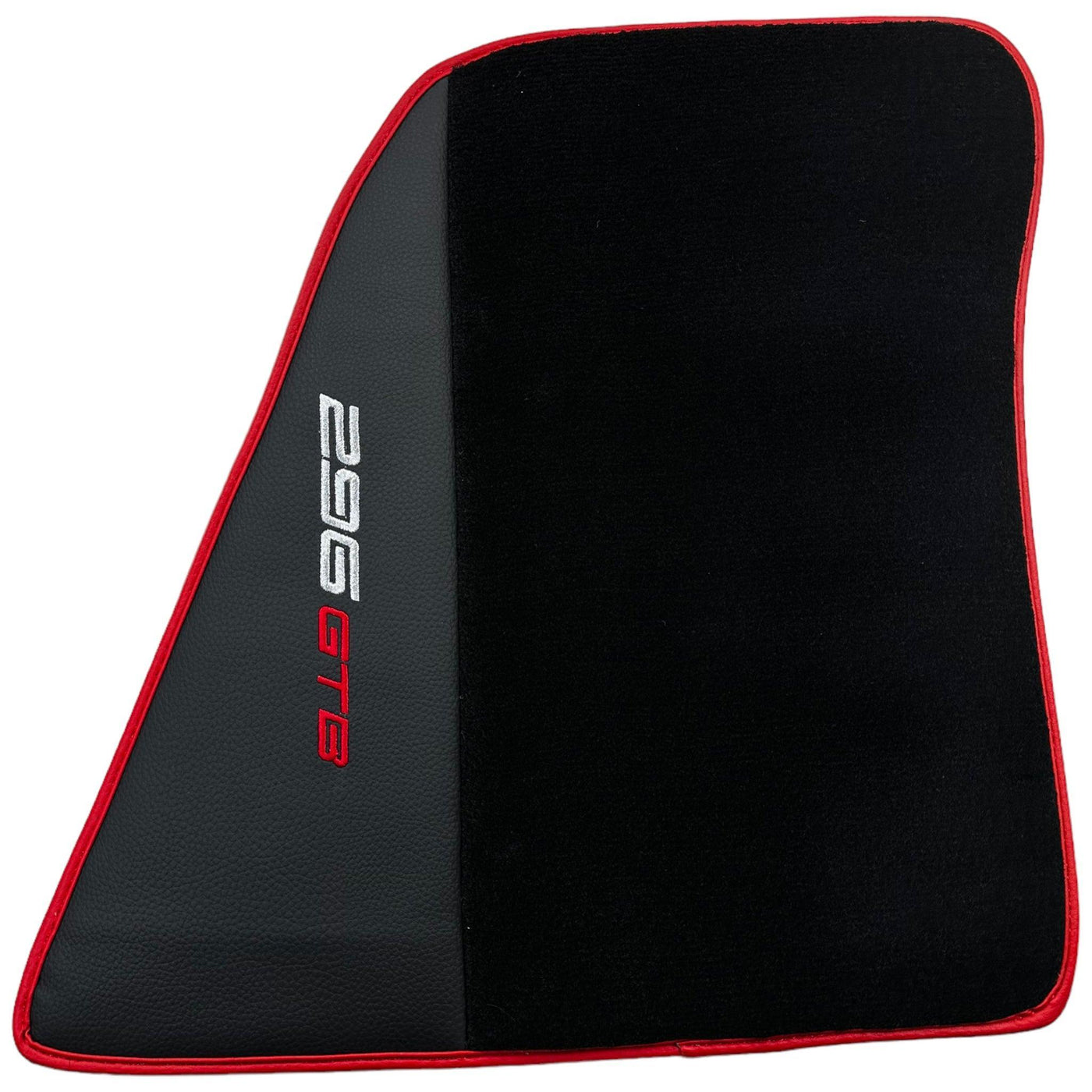 Black Floor Mats for Ferrari 296 GTB (2022-2024) with Leather and Red Trim - AutoWin