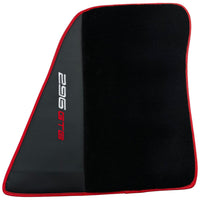 Black Floor Mats for Ferrari 296 GTB (2022-2024) with Leather and Red Trim - AutoWin