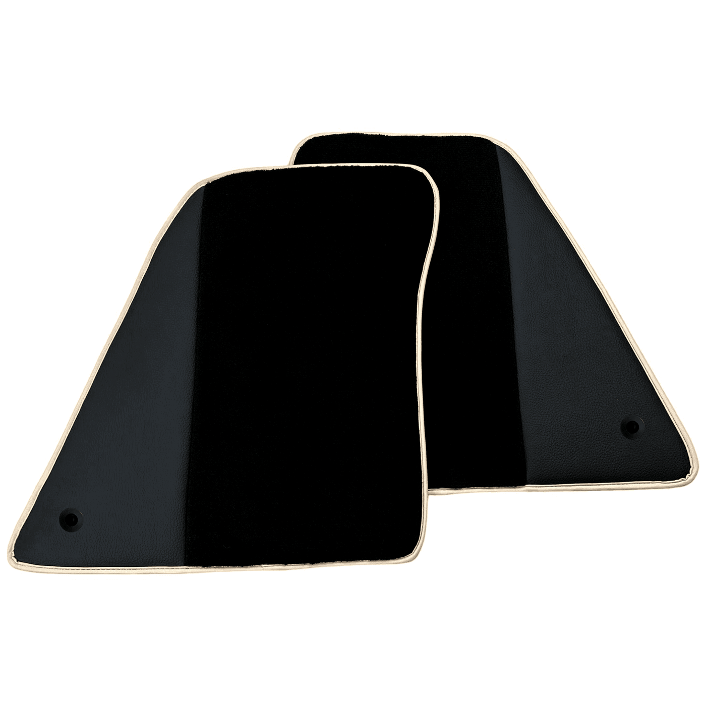 Black Floor Mats for Ferrari 296 GTS (2022-2024) with Leather | Beige Trim - AutoWin
