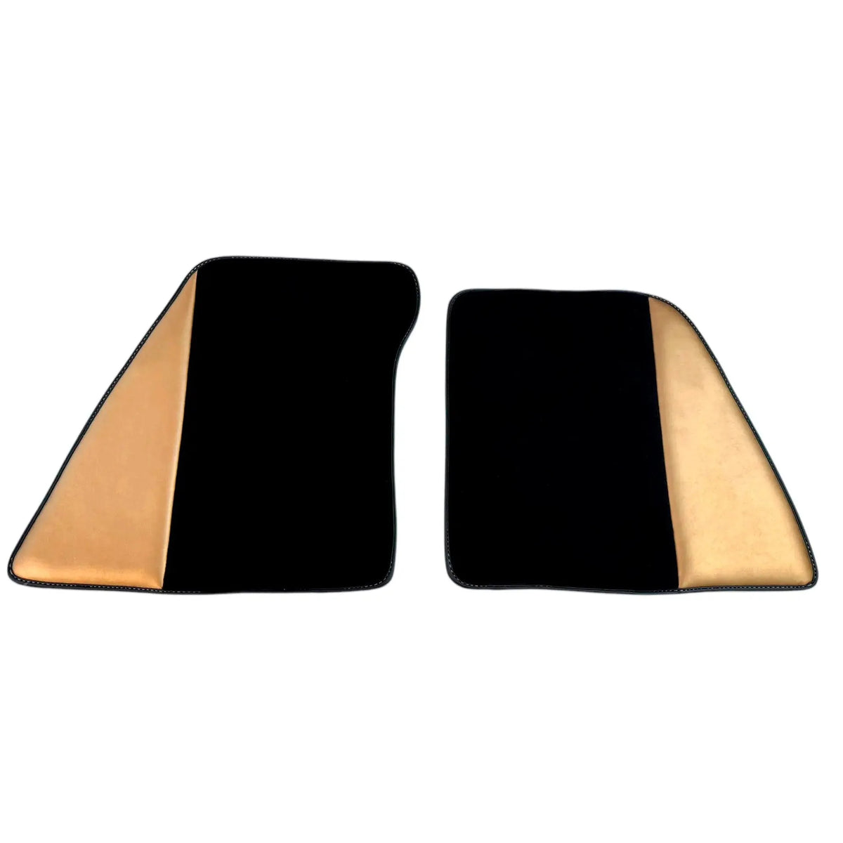 Black Floor Mats for Ferrari 296 GTB (2022-2027) with Gold Leather