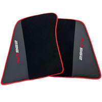 Black Floor Mats for Ferrari 296 GTS (2022-2024) with Leather and Red Trim - AutoWin