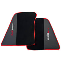Black Floor Mats for Ferrari 296 GTS (2022-2024) with Leather and Red Trim - AutoWin
