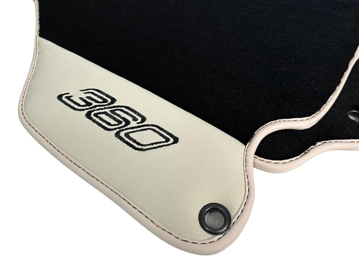 Black Floor Mats For Ferrari 360 Modena 1999-2005 With Beige Leather - AutoWin