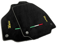 Black Floor Mats For Ferrari 458 Gt2 2012-2015 Yellow Sewing - AutoWin