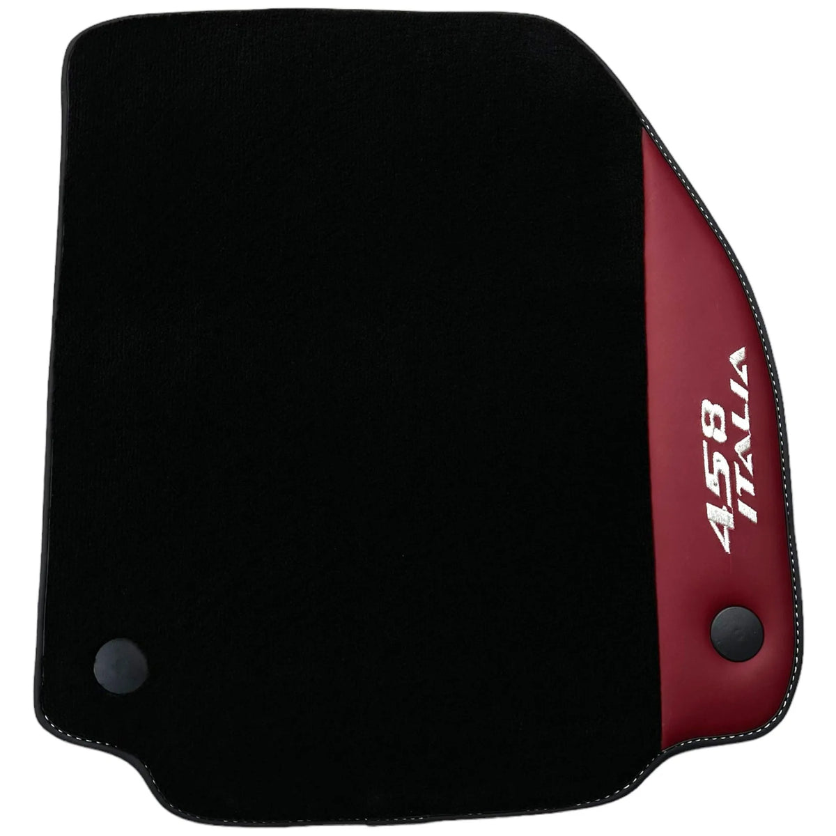 Black Floor Mats for Ferrari 458 Italia (2009-2015) with Bordeaux Nappa Leather - AutoWin