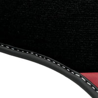 Black Floor Mats for Ferrari 458 Spider (2012-2015) with Bordeaux Nappa Leather | Italian Edition - AutoWin