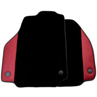 Black Floor Mats for Ferrari 458 Italia (2009-2015) with Bordeaux Nappa Leather