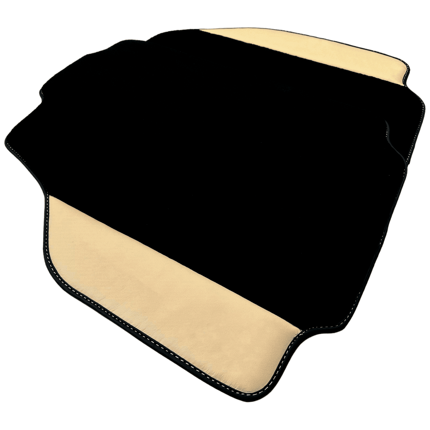 Black Floor Mats for Ferrari 458 Speciale (2012-2015) with Crema Nappa Leather