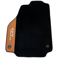 Black Floor Mats for Ferrari 458 Italia (2009-2015) with Cuoio Nappa Leather - AutoWin