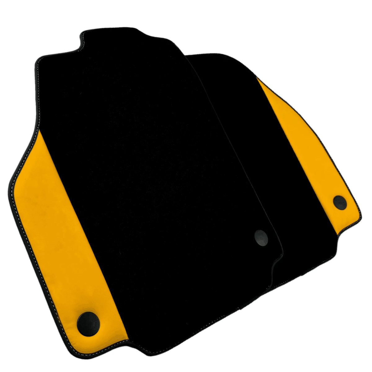 Black Floor Mats for Ferrari 458 Italia (2009-2015) with Yellow Leather