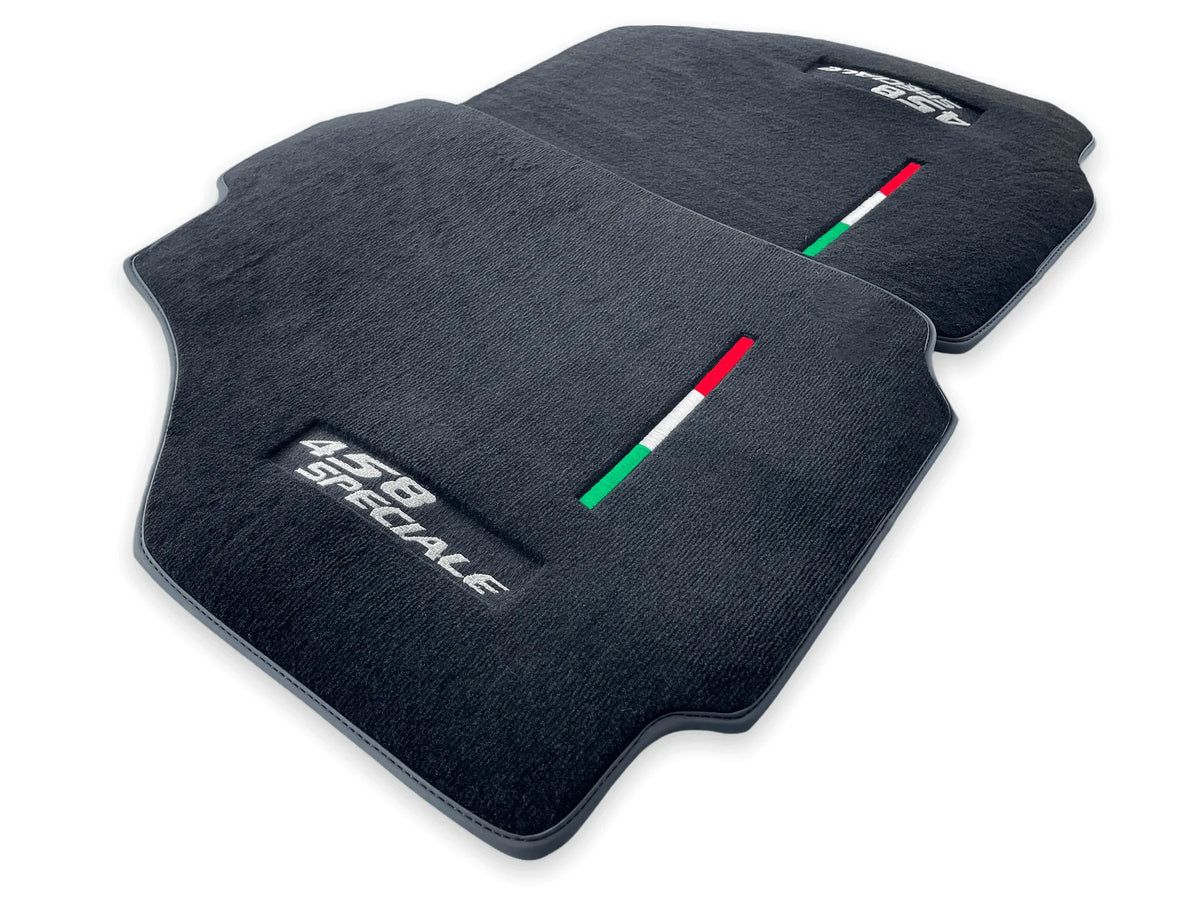 Black Floor Mats for Ferrari 458 Speciale (2012-2015) with Italian Flag