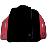 Black Floor Mats for Ferrari 458 Spider (2012-2015) with Bordeaux Nappa Leather | Italian Edition - AutoWin