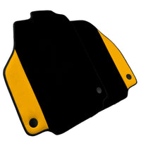 Black Floor Mats for Ferrari 458 Spider (2012-2015) with Yellow Leather