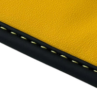 Black Floor Mats for Ferrari 458 Spider (2012-2015) with Yellow Leather | Italian Edition
