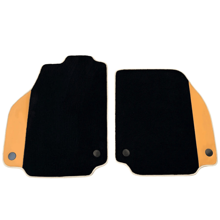 Black Floor Mats For Ferrari 488 GTB (2015-2022) with Beige Nappa Leather