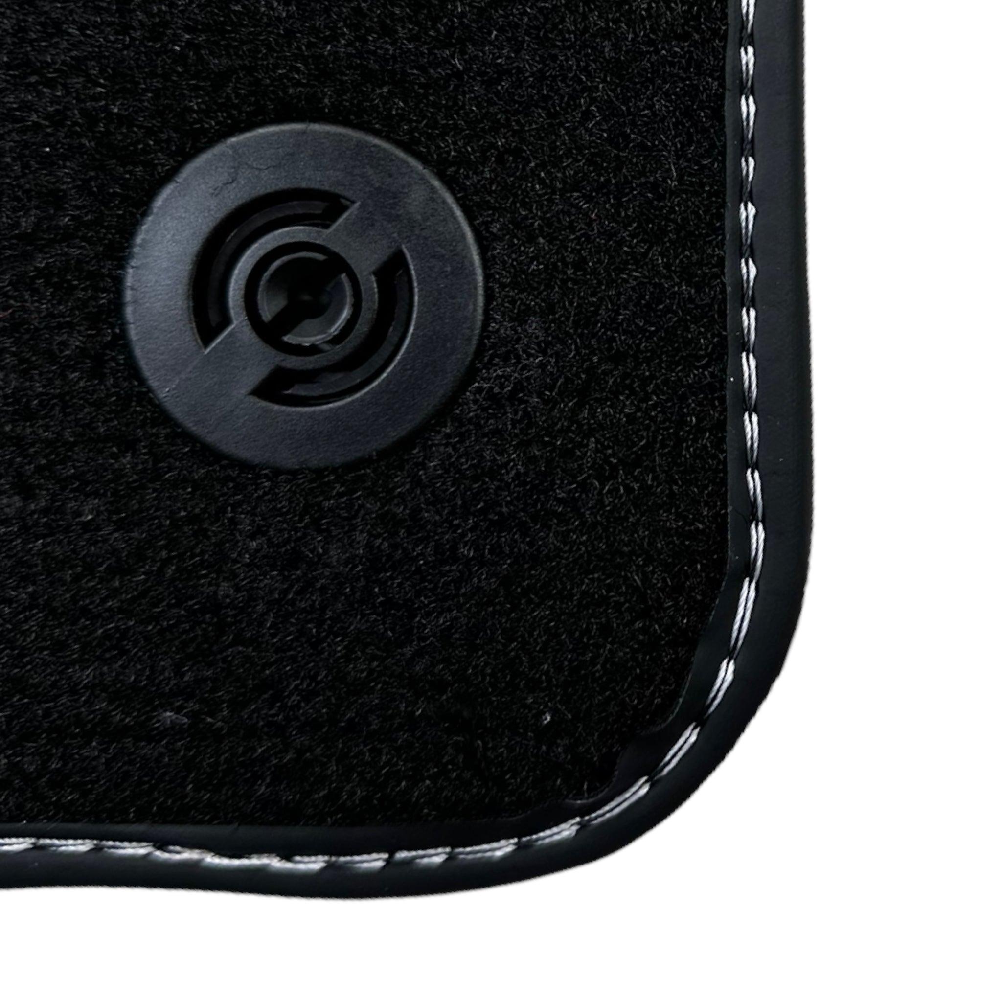 Black Floor Mats for Ferrari 488 Pista Spider (2019-2021) with Beige Tradizione Nappa Leather - AutoWin