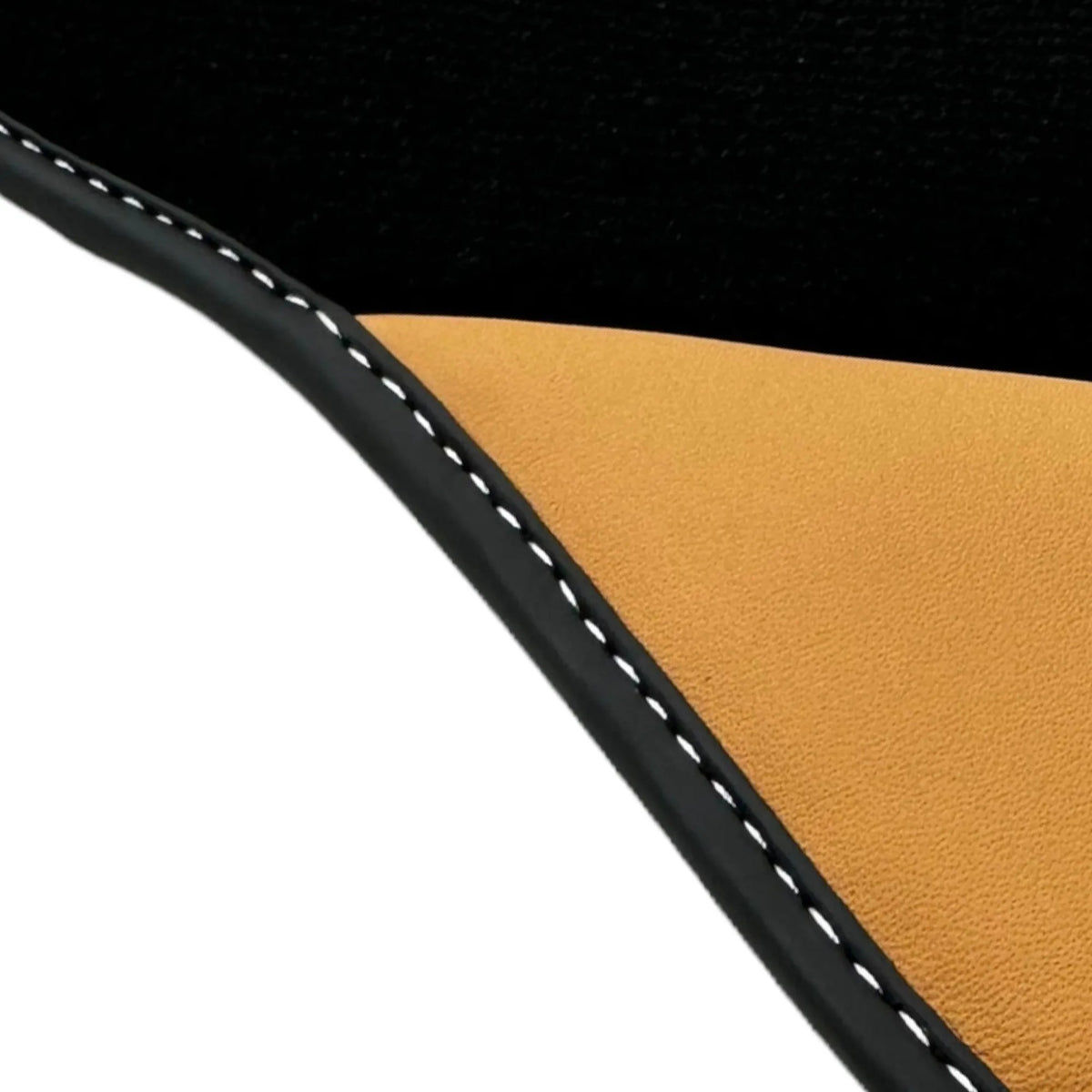 Black Floor Mats for Ferrari 488 GTB (2015-2022) with Beige Tradizione Nappa Leather