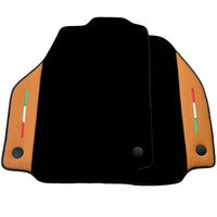 Black Floor Mats for Ferrari 488 GTB (2015-2022) with Beige Tradizione Nappa Leather