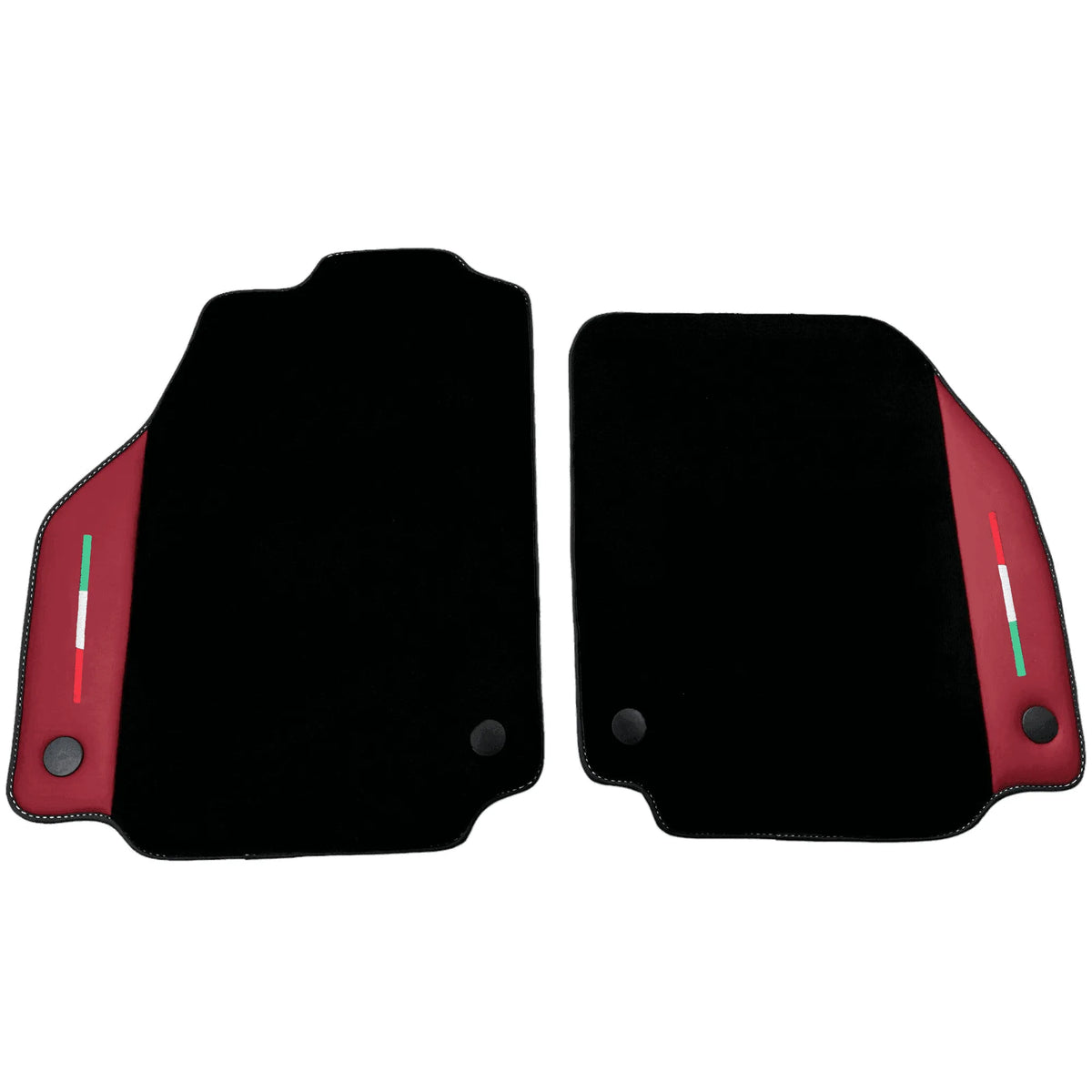 Black Floor Mats for Ferrari 488 GTB (2015-2022) with Bordeaux Nappa Leather