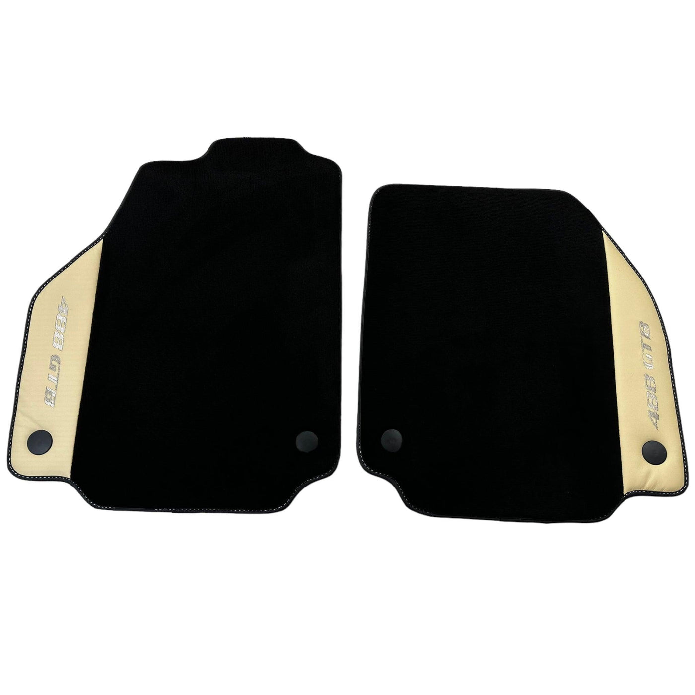 Black Floor Mats for Ferrari 488 GTB (2015-2022) with Crema Nappa Leather - AutoWin