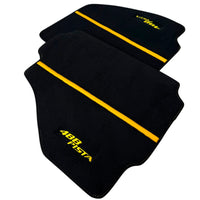 Black Floor Mats For Ferrari 488 Pista 2019-2021 With Yellow Leather