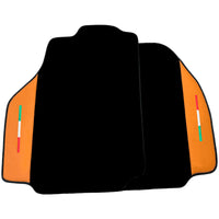 Black Floor Mats for Ferrari 488 Pista Spider (2019-2021) with Beige Tradizione Nappa Leather