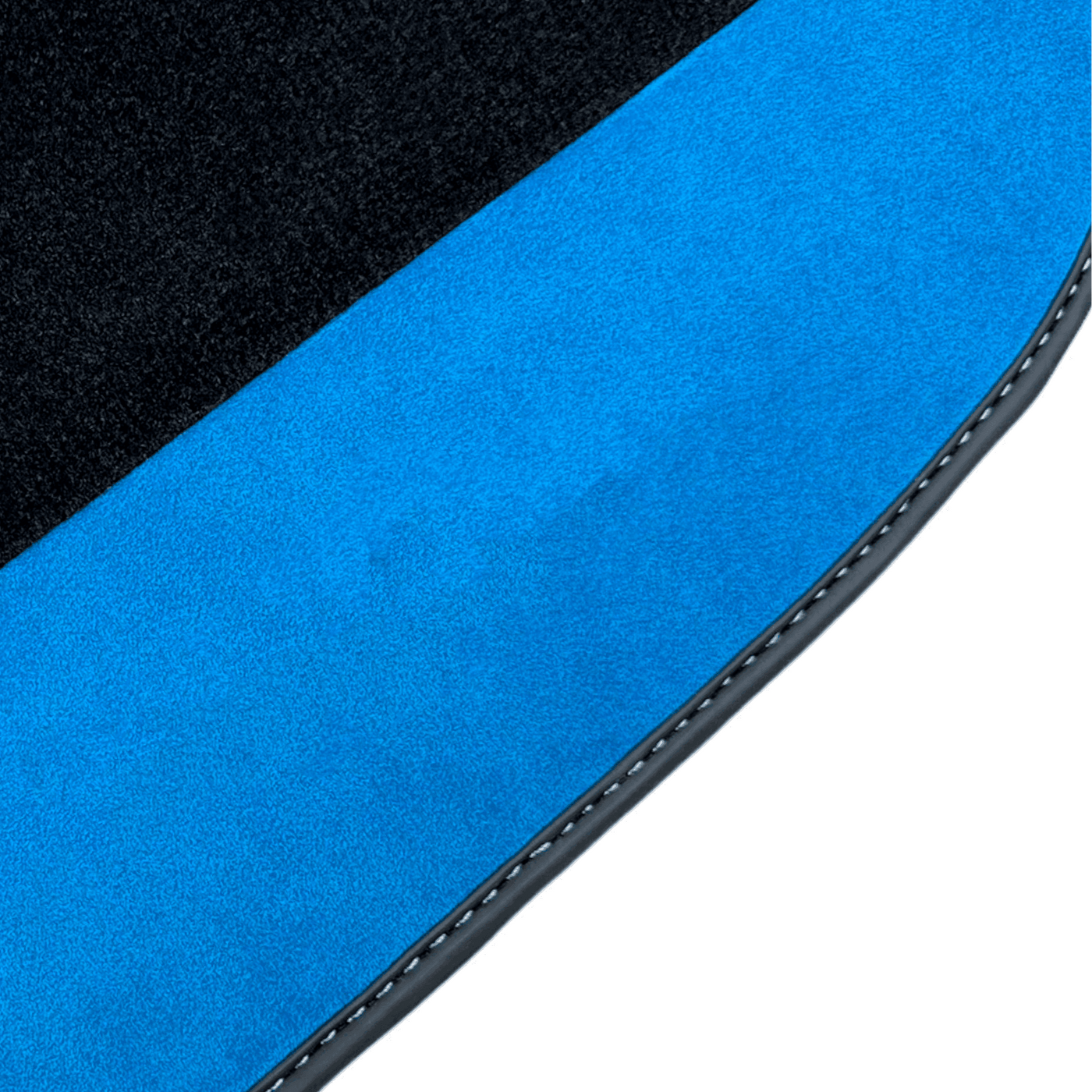 Black Floor Mats For Ferrari 488 GTB (2016-2022) With Blue Alcantara Leather - AutoWin