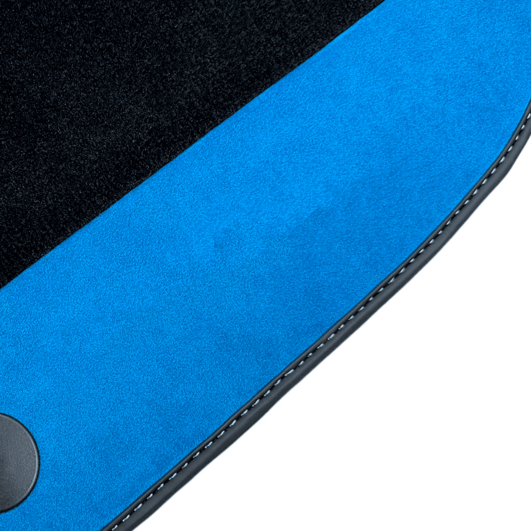 Black Floor Mats For Ferrari 488 GTB (2016-2022) With Blue Alcantara Leather - AutoWin