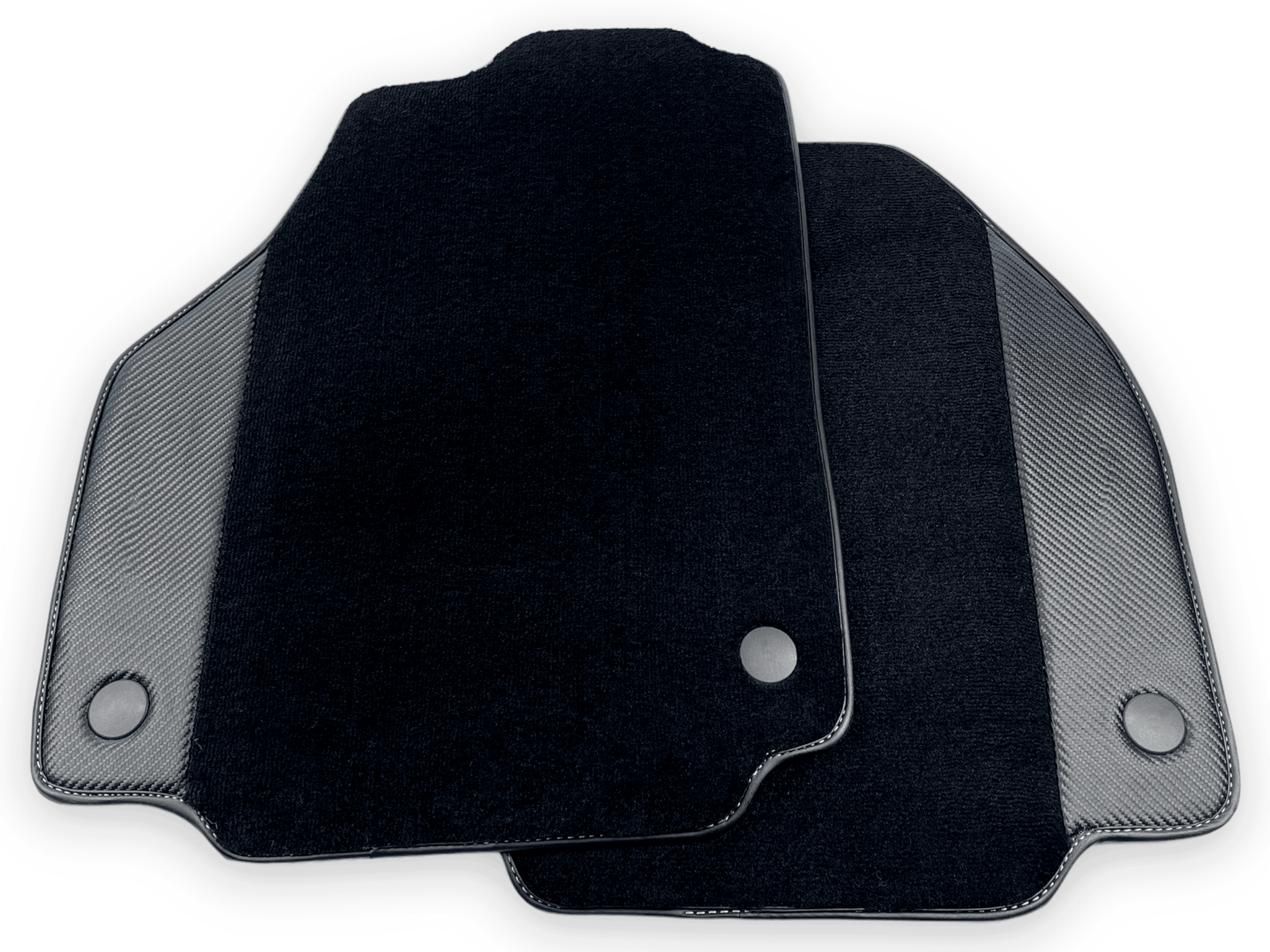 Black Floor Mats For Ferrari 488 Pista Spider 2019-2021 With Carbon Fiber Leather - AutoWin