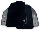 Black Floor Mats For Ferrari 488 Pista Spider 2019-2021 With Carbon Fiber Leather - AutoWin