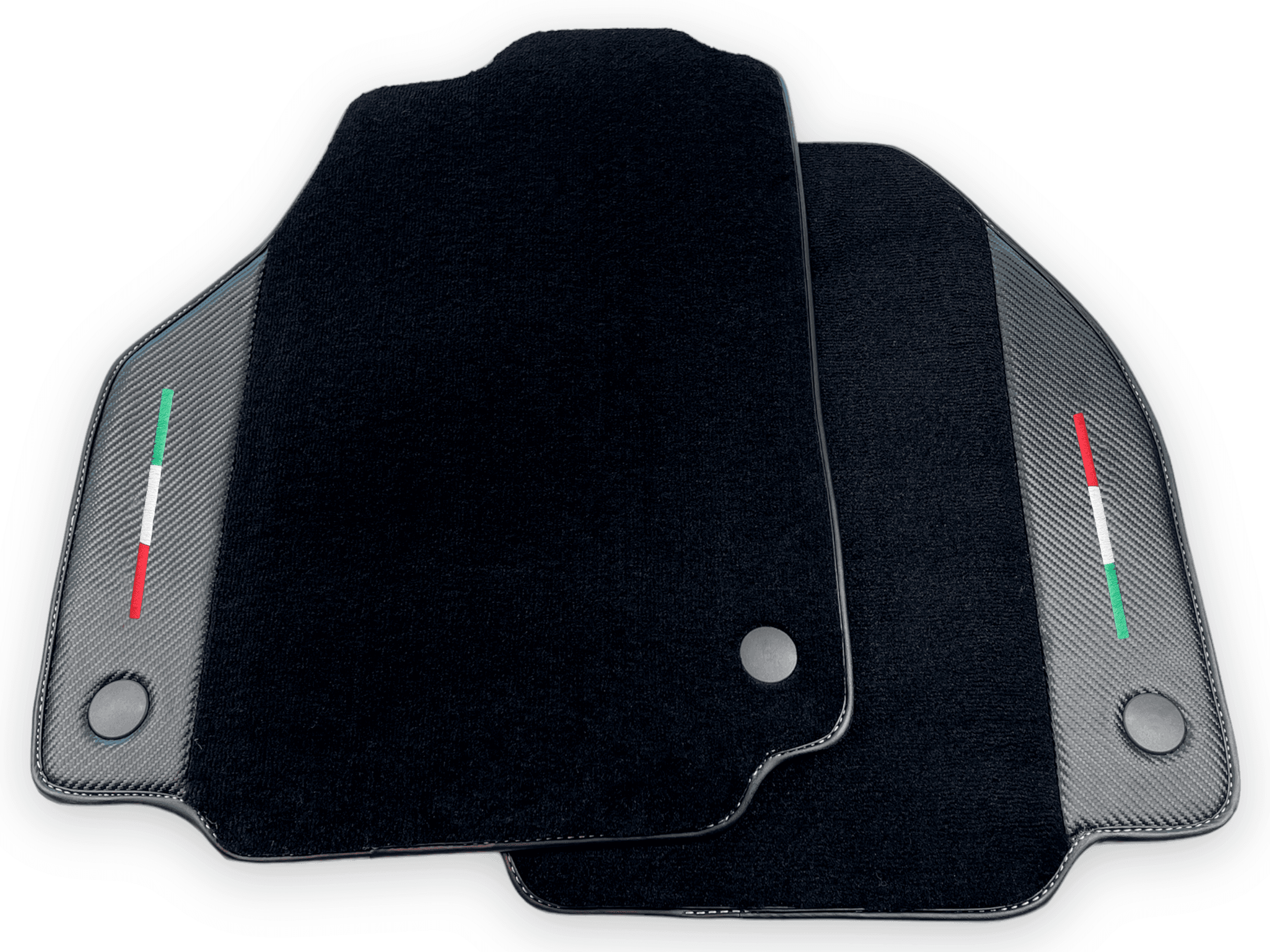 Black Floor Mats For Ferrari 488 Pista Spider 2019-2021 With Carbon Fiber Leather - AutoWin