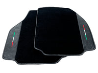 Black Floor Mats For Ferrari 488 Pista Spider 2019-2021 With Carbon Fiber Leather
