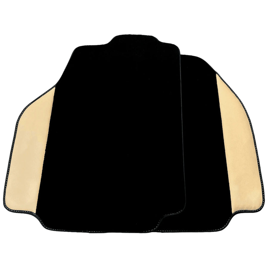 Black Floor Mats for Ferrari 488 Pista Spider (2019-2021) with Crema Nappa Leather