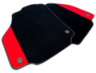 Black Floor Mats For Ferrari 488 Pista Spider 2019-2021 With Red Alcantara Leather - AutoWin