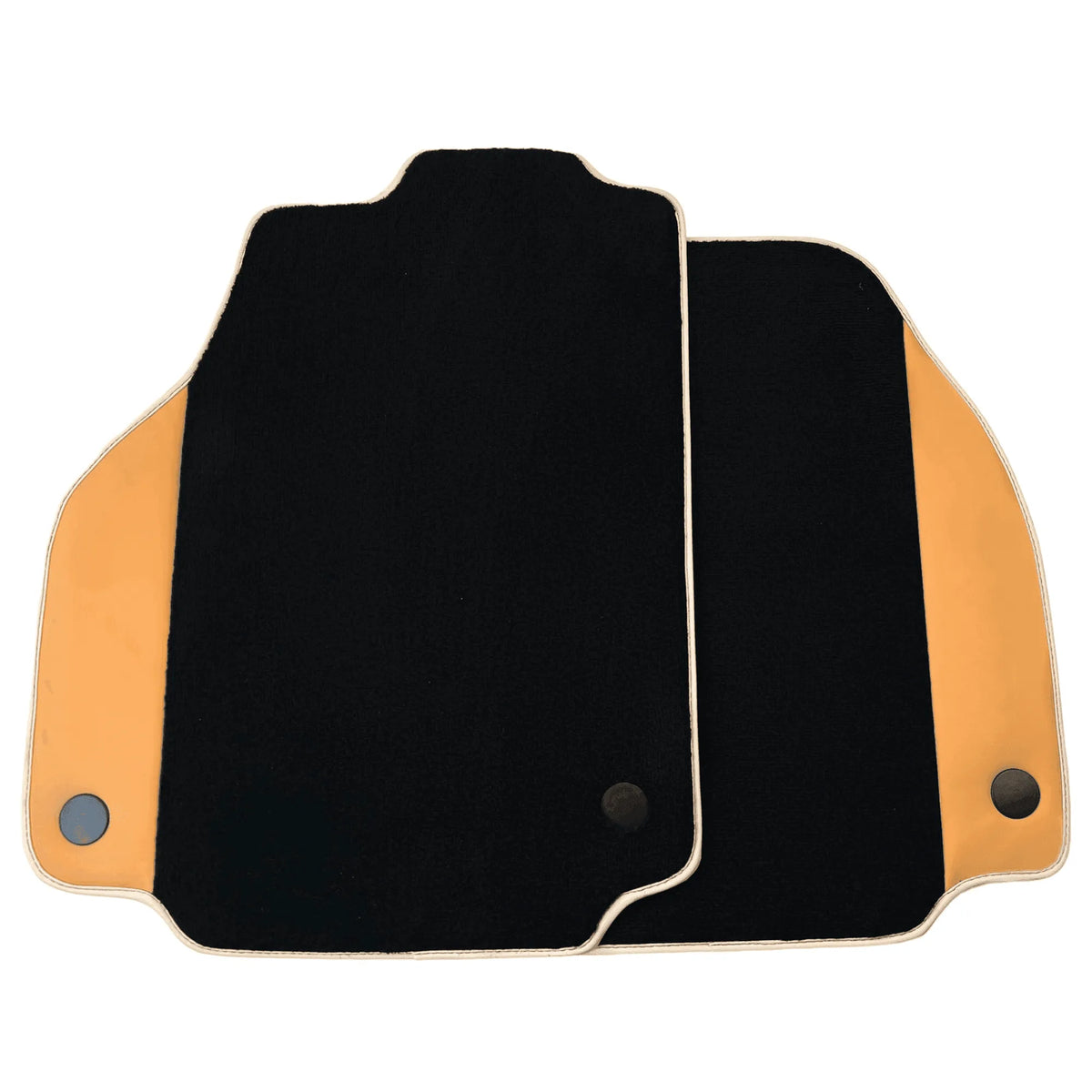 Black Floor Mats For Ferrari 488 Spider (2016-2022) with Beige Nappa Leather Borders - AutoWin